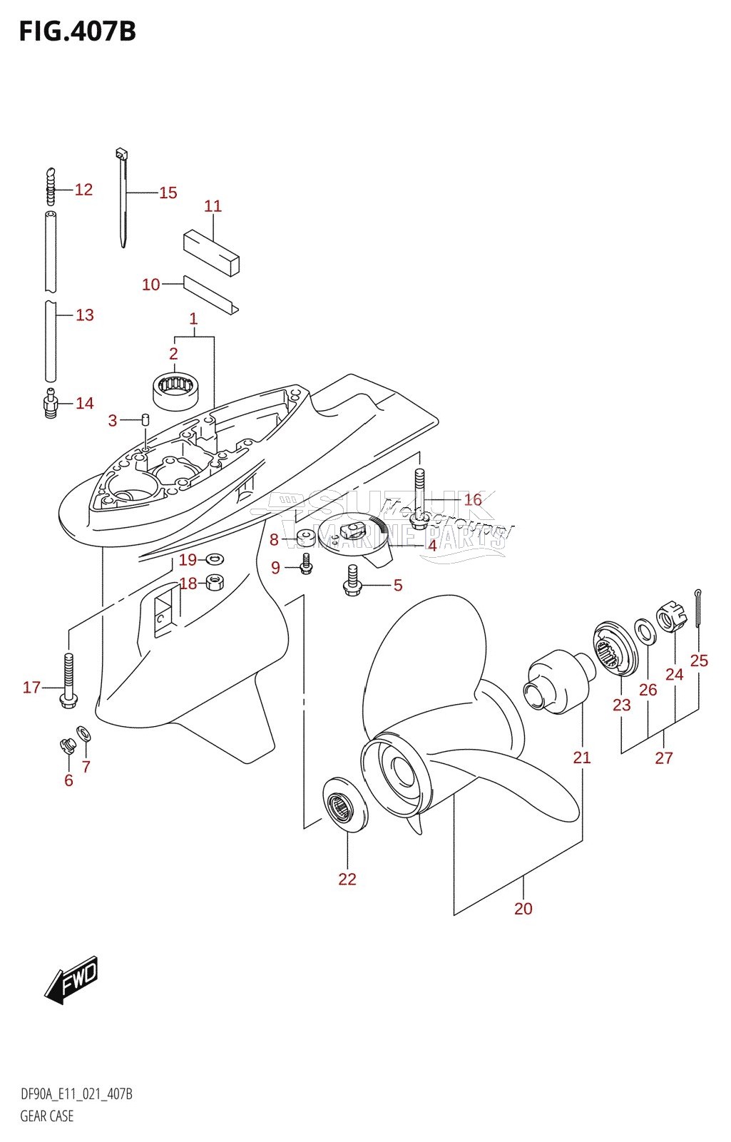 GEAR CASE ((DF70A,DF70ATH,DF80A:E01,DF90A,DF90ATH,DF100B):021)