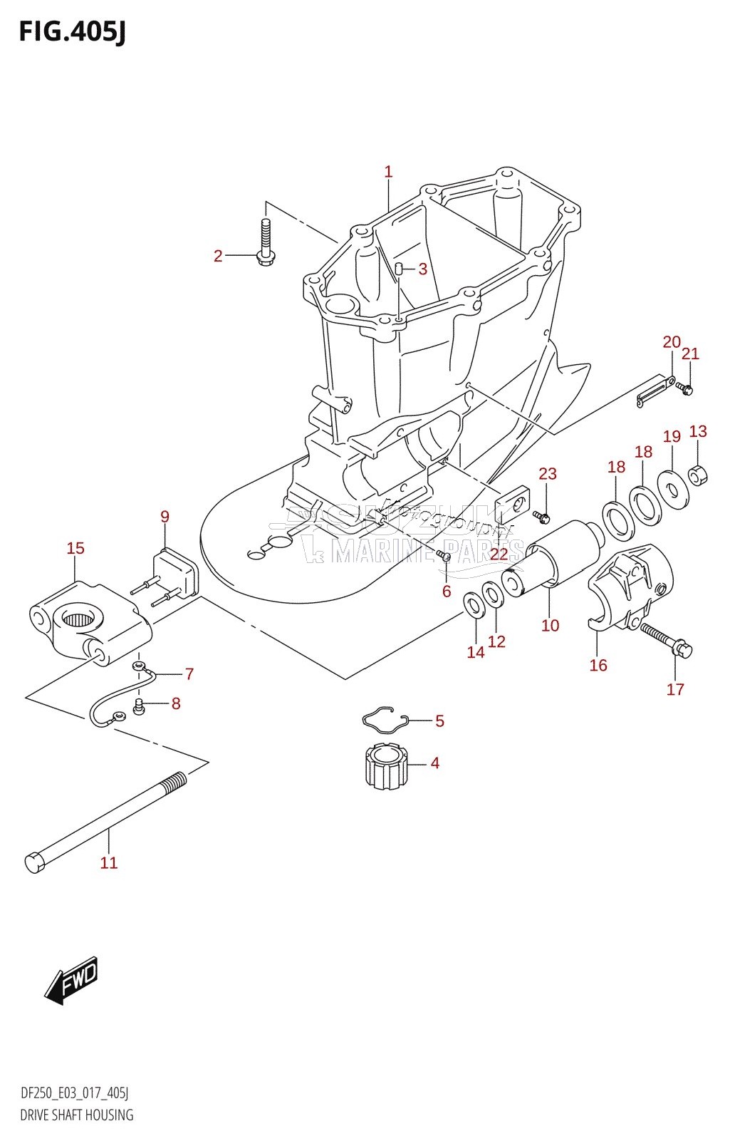 DRIVE SHAFT HOUSING (DF250ST:E03:X-TRANSOM)