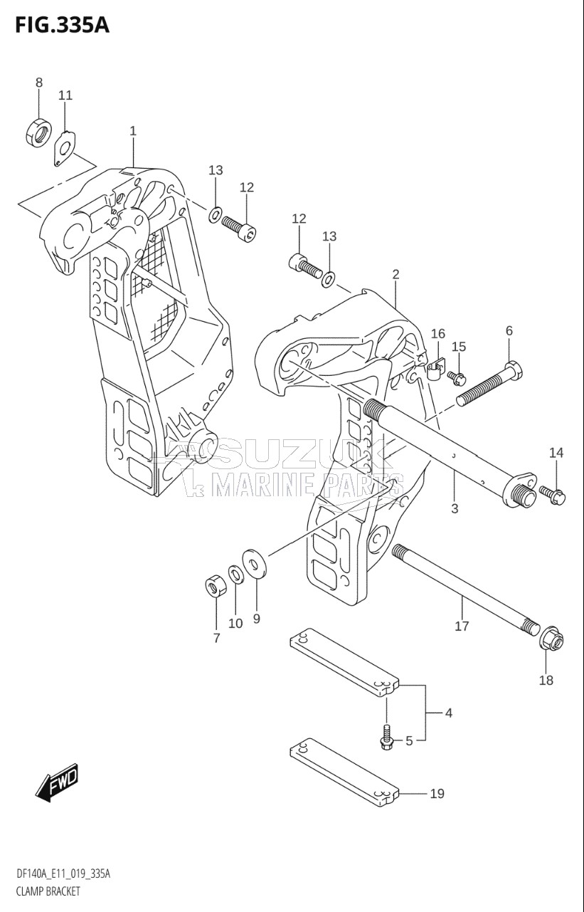 CLAMP BRACKET (DF100AT:E11)