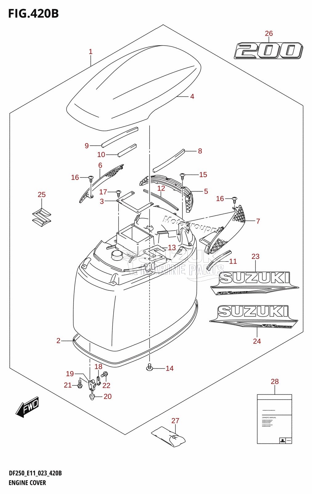 ENGINE COVER ((DF200T,DF200Z):021)