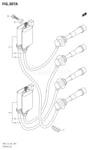 11501F-371001 (2003) 115hp E01 E40-Gen. Export 1 - Costa Rica (DF115TK3  DF115WTK3) DF115T drawing IGNITION COIL