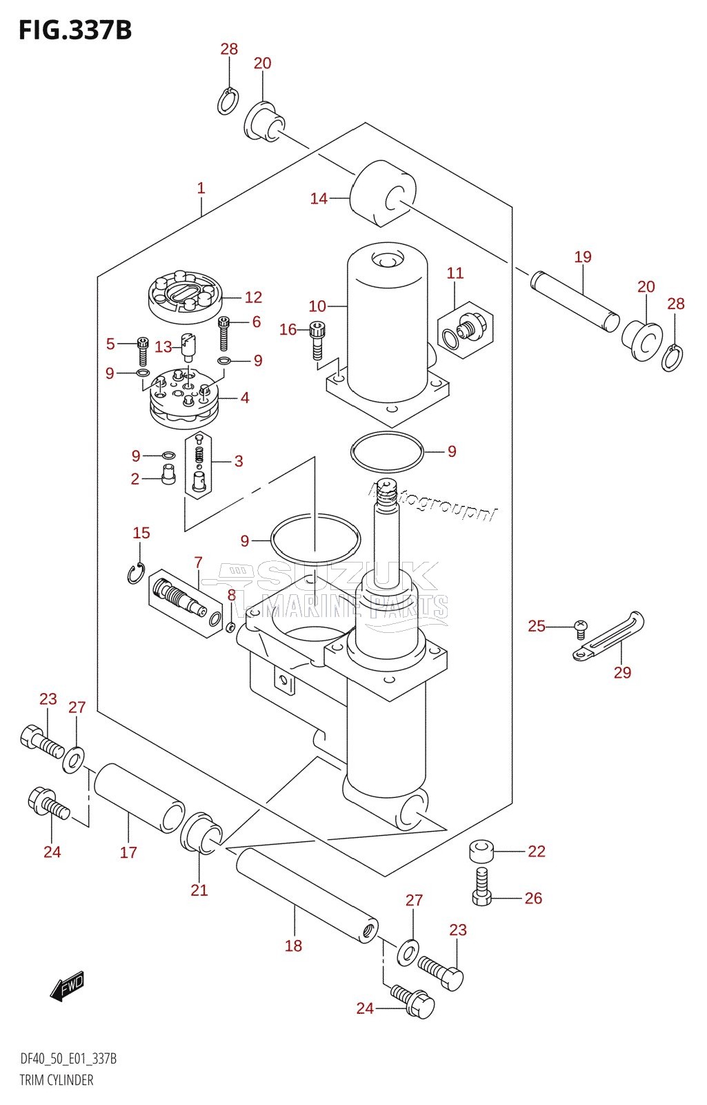 TRIM CYLINDER ((DF40T,DF50T,DF50WT):(K1,K2,K3,K4,K5,K6,K7,K8,K9,K10),DF50TH:(K5,K6,K7,K8,K9,K10))