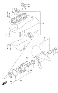 Outboard DF 9.9B drawing Gear Case w/High Thrust Prop