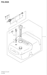 11503Z-510001 (2005) 115hp E01 E40-Gen. Export 1 - Costa Rica (DF115AZ) DF115AZ drawing FUEL TANK