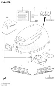 00995F-310001 (2013) 9.9hp P03-U.S.A (DF9.9B  DF9.9BR) DF9.9B drawing ENGINE COVER (DF9.9BR:P03)