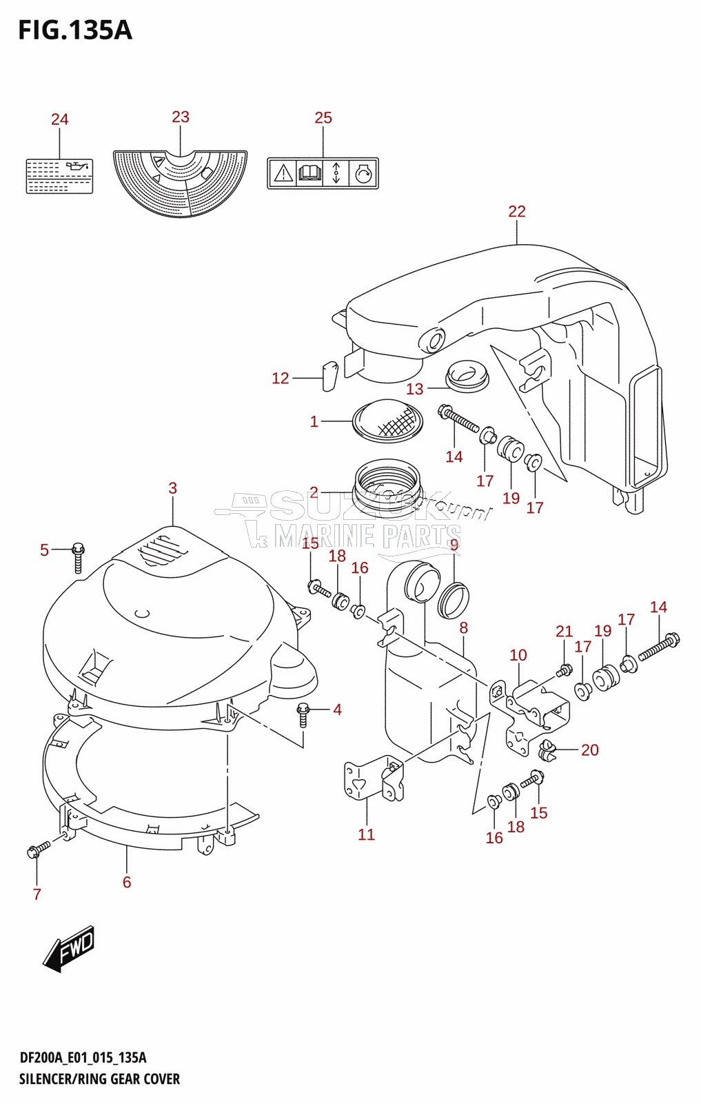 SILENCER /​ RING GEAR COVER (DF200AT:E01)