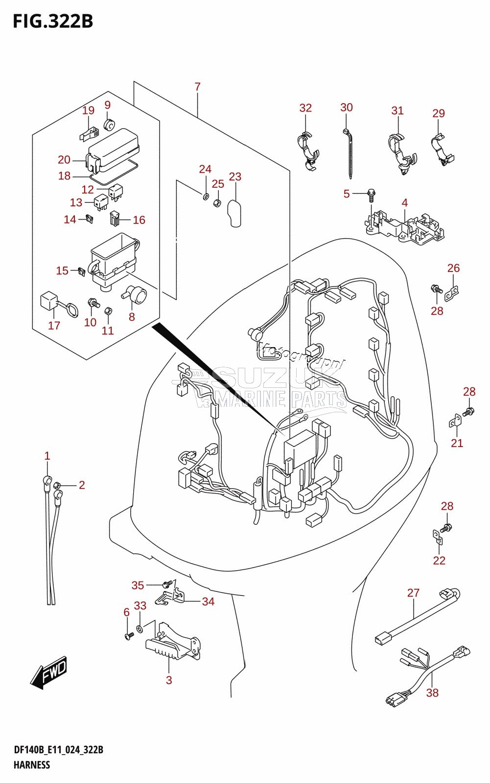 HARNESS (DF115BT,DF115BZ,DF100C)