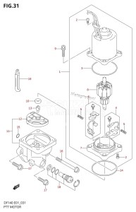 DF140 From 14002Z-010001 (E01 E40)  2010 drawing PTT MOTOR