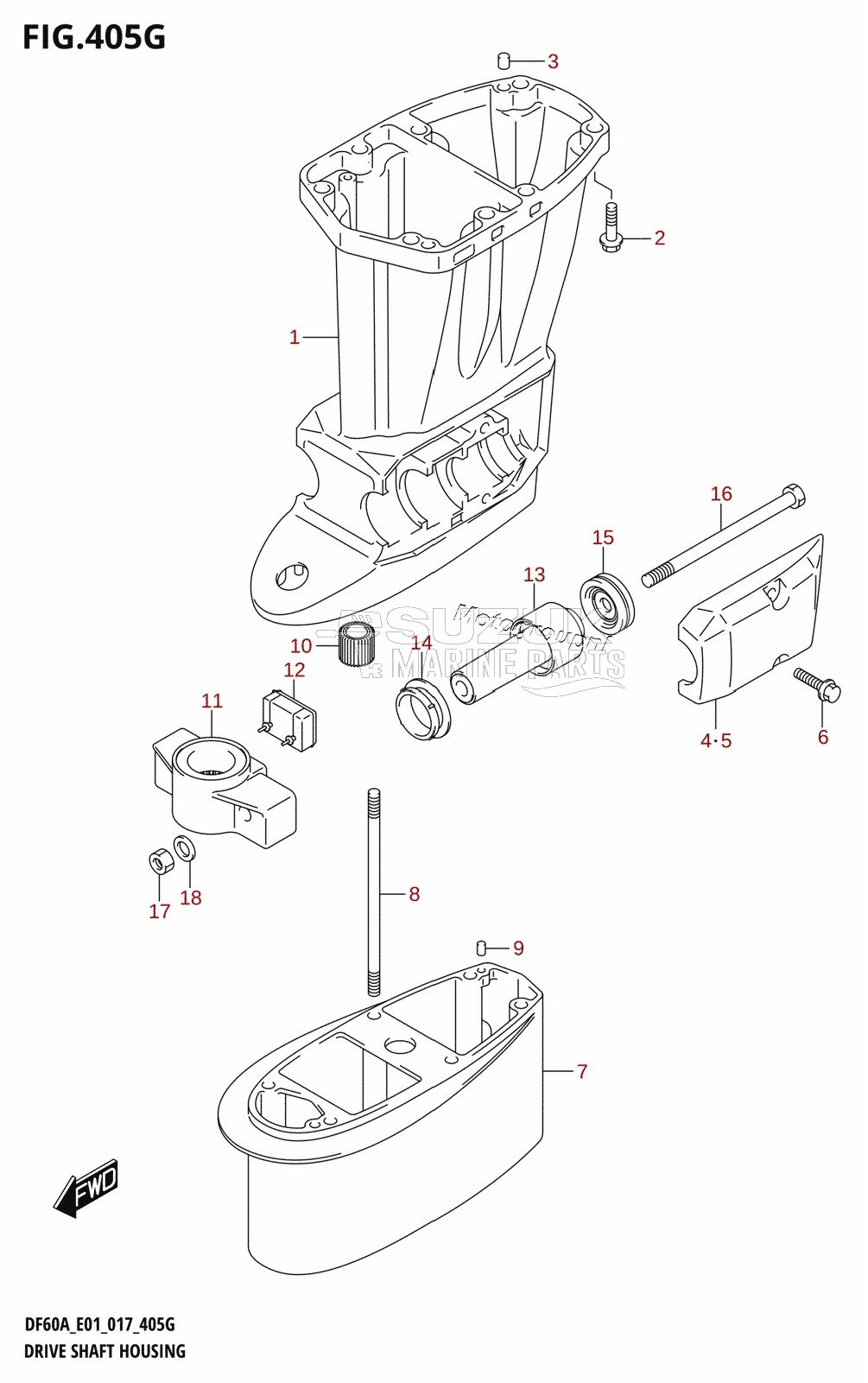 DRIVE SHAFT HOUSING (DF60A:E01)