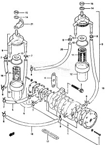 DT40 From 4002-503456 ()  1985 drawing FUEL PUMP (MANUAL STARTER)