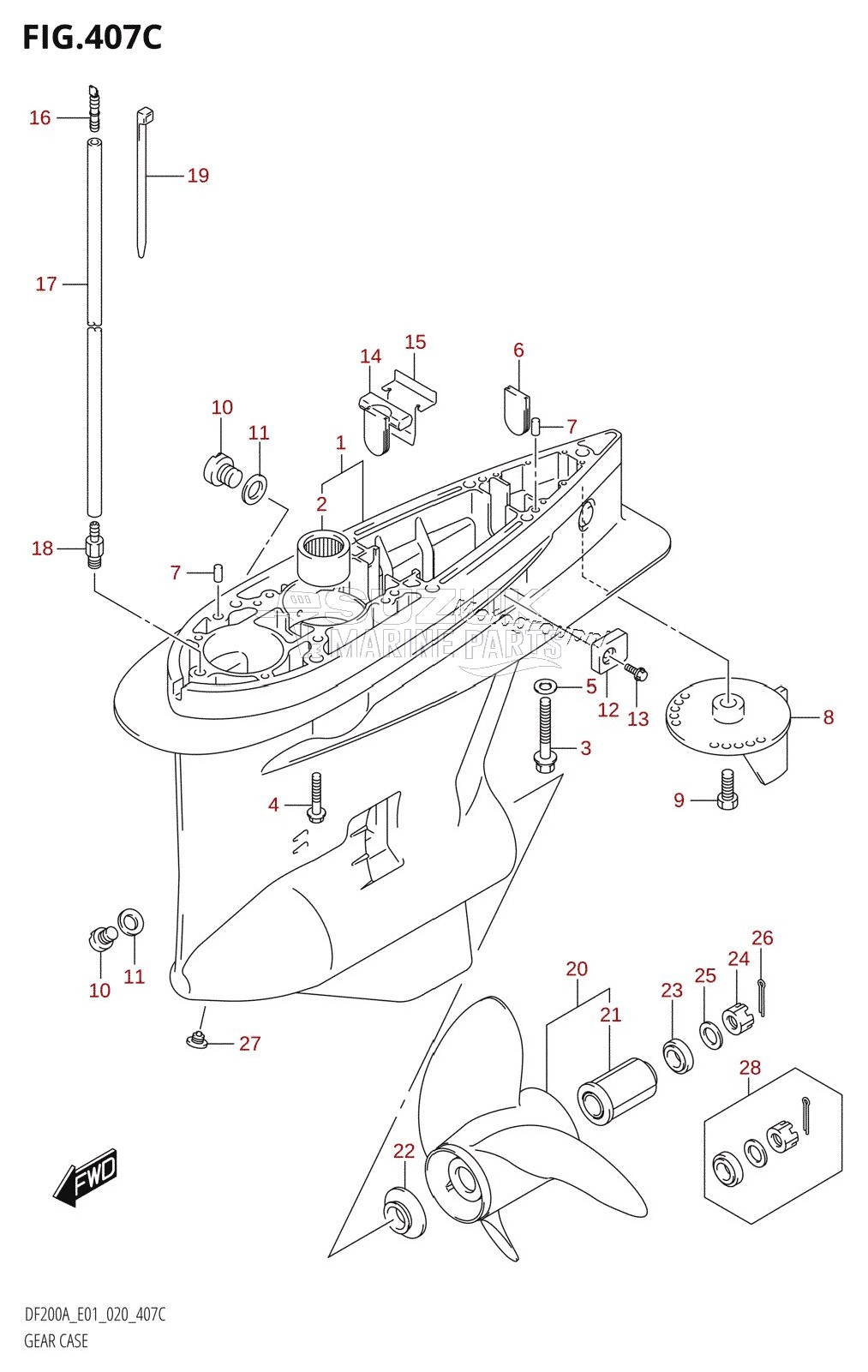 GEAR CASE (DF175AT,DF150AT)