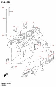 DF200A From 20003F-510001 (E01 E40)  2015 drawing GEAR CASE (DF200AZ:E01)