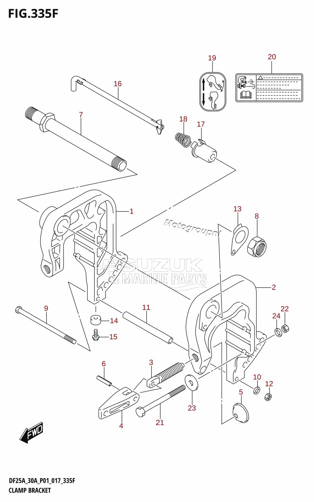 CLAMP BRACKET (DF30AR:P01)