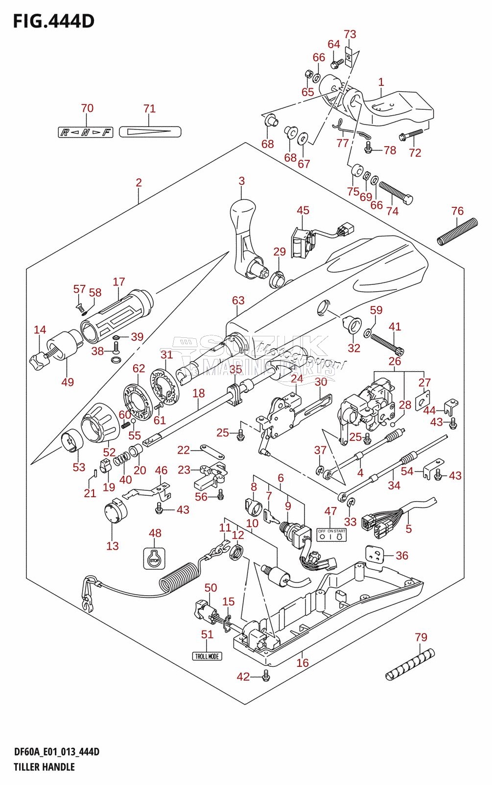 TILLER HANDLE (DF60AQH:E01)