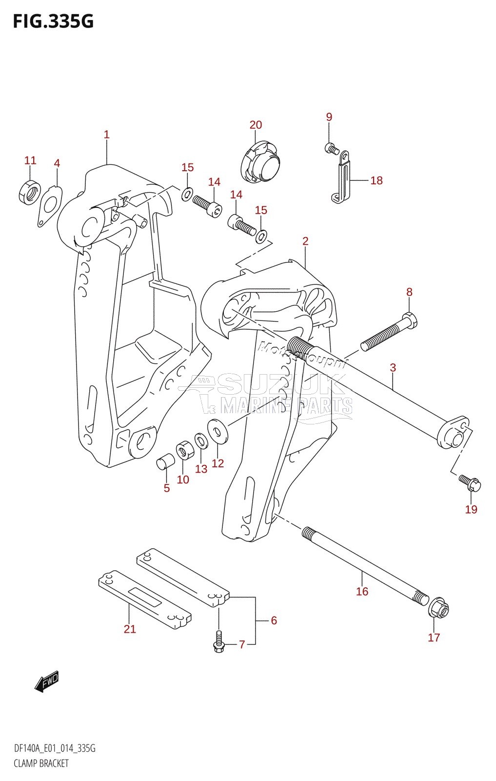 CLAMP BRACKET (DF140AT:E01)