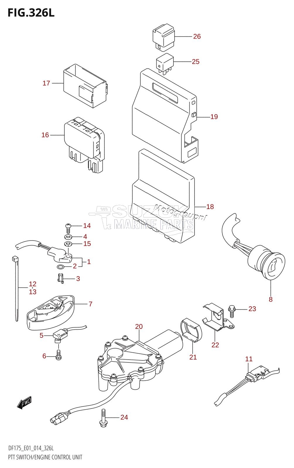 PTT SWITCH /​ ENGINE CONTROL UNIT (DF175TG:E01)