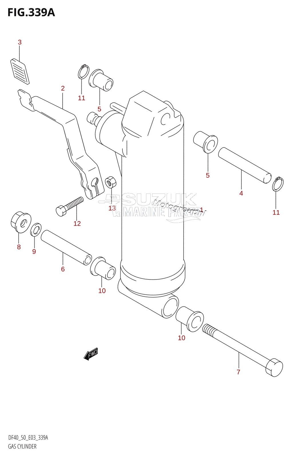 GAS CYLINDER ((DF40QH,DF50QH):(X,Y))