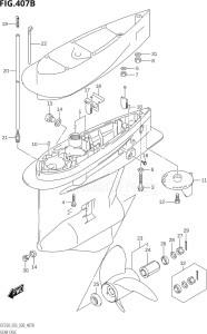 25003Z-040001 (2020) 250hp E03-USA (DF250Z  DF250Z) DF250Z drawing GEAR CASE (DF250T)