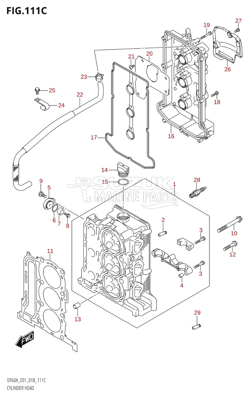 CYLINDER HEAD (DF50A,DF50ATH,DF50AVT,DF50AVTH)