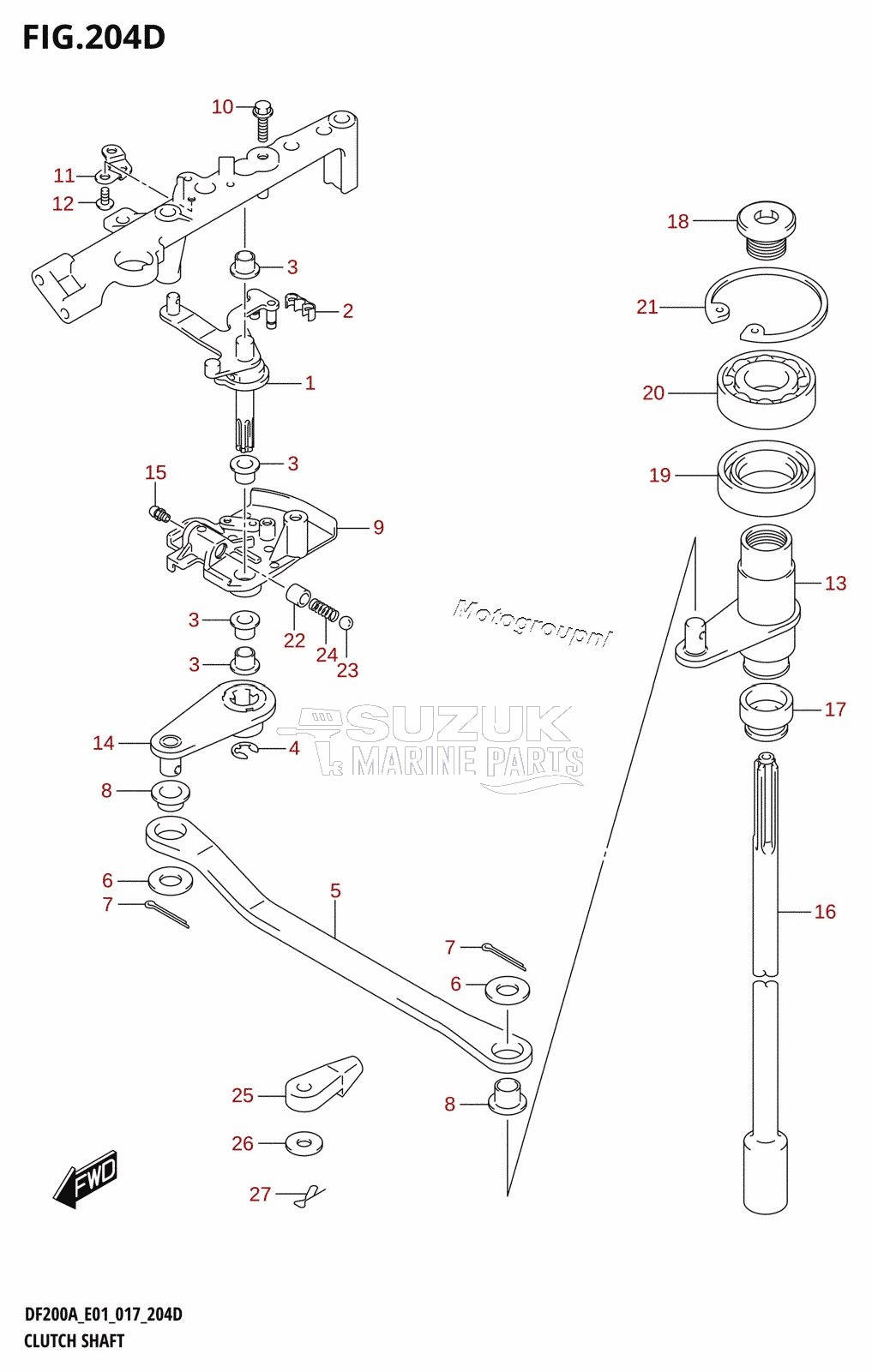 CLUTCH SHAFT (DF200AZ:E40)