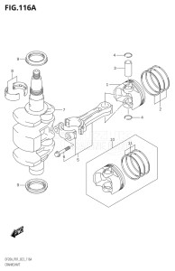 02002F-040001 (2020) 20hp E01 P01 P40-Gen. Export 1 (DF20A   DF20A    DF20AR   DF20AR    DF20AT   DF20AT    DF20ATH   DF20ATH) DF20A drawing CRANKSHAFT