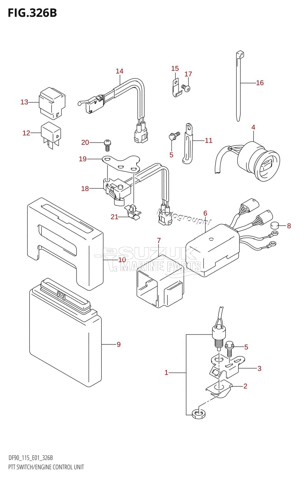 PTT SWITCH /​ ENGINE CONTROL UNIT (K4,K5,K6,K7,K8,K9,K10,011)