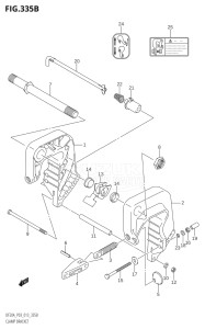 00995F-310001 (2013) 9.9hp P03-U.S.A (DF9.9B  DF9.9BR) DF9.9B drawing CLAMP BRACKET (DF9.9BR:P03)