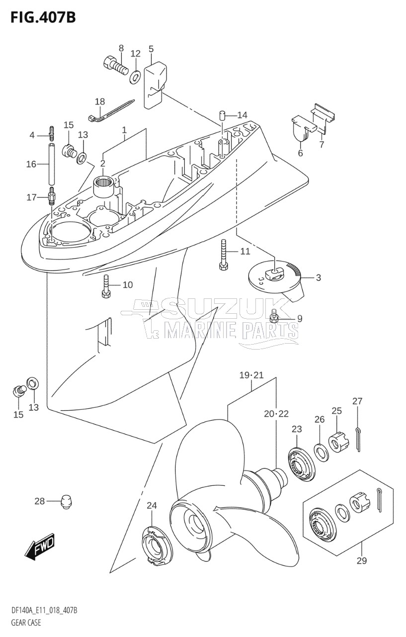 GEAR CASE (DF115AT:E11,DF140AT:E11)