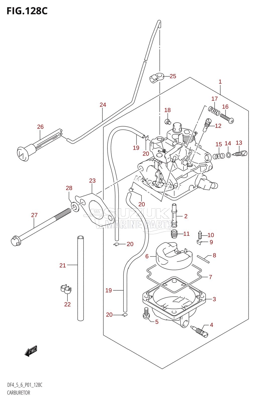 CARBURETOR ((DF4,DF5):(K5,K6,K7,K8,K9,K10,011),DF6:(K4,K5,K6,K7,K8,K9,K10,011))