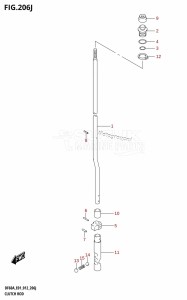 DF50A From 05003F-210001 (E01)  2012 drawing CLUTCH ROD (DF60AQH:E40)