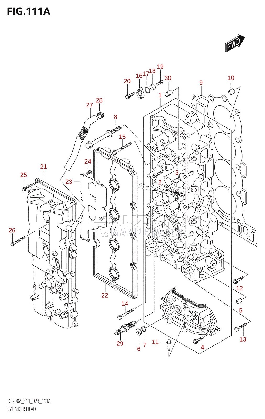 CYLINDER HEAD ((DF200AT,DF200AZ,DF175AT,DF175AZ):(020,021,022))