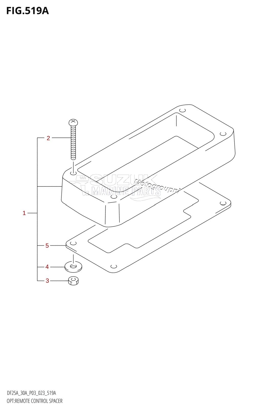 OPT:REMOTE CONTROL SPACER (DF25A,DF25ATH,DF30ATH)