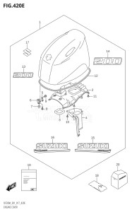 20003Z-710001 (2017) 200hp E01 E40-Gen. Export 1 - Costa Rica (DF200AZ) DF200AZ drawing ENGINE COVER (DF200AZ:E01)