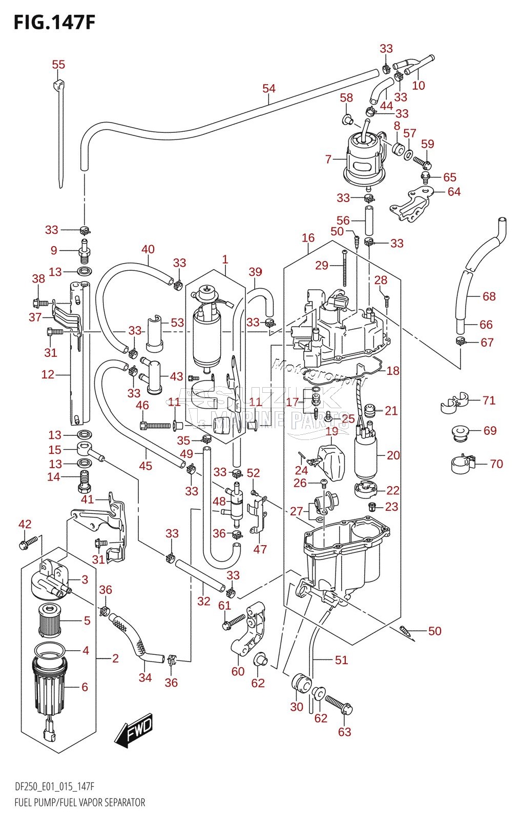 FUEL PUMP /​ FUEL VAPOR SEPARATOR (DF225T:E40)