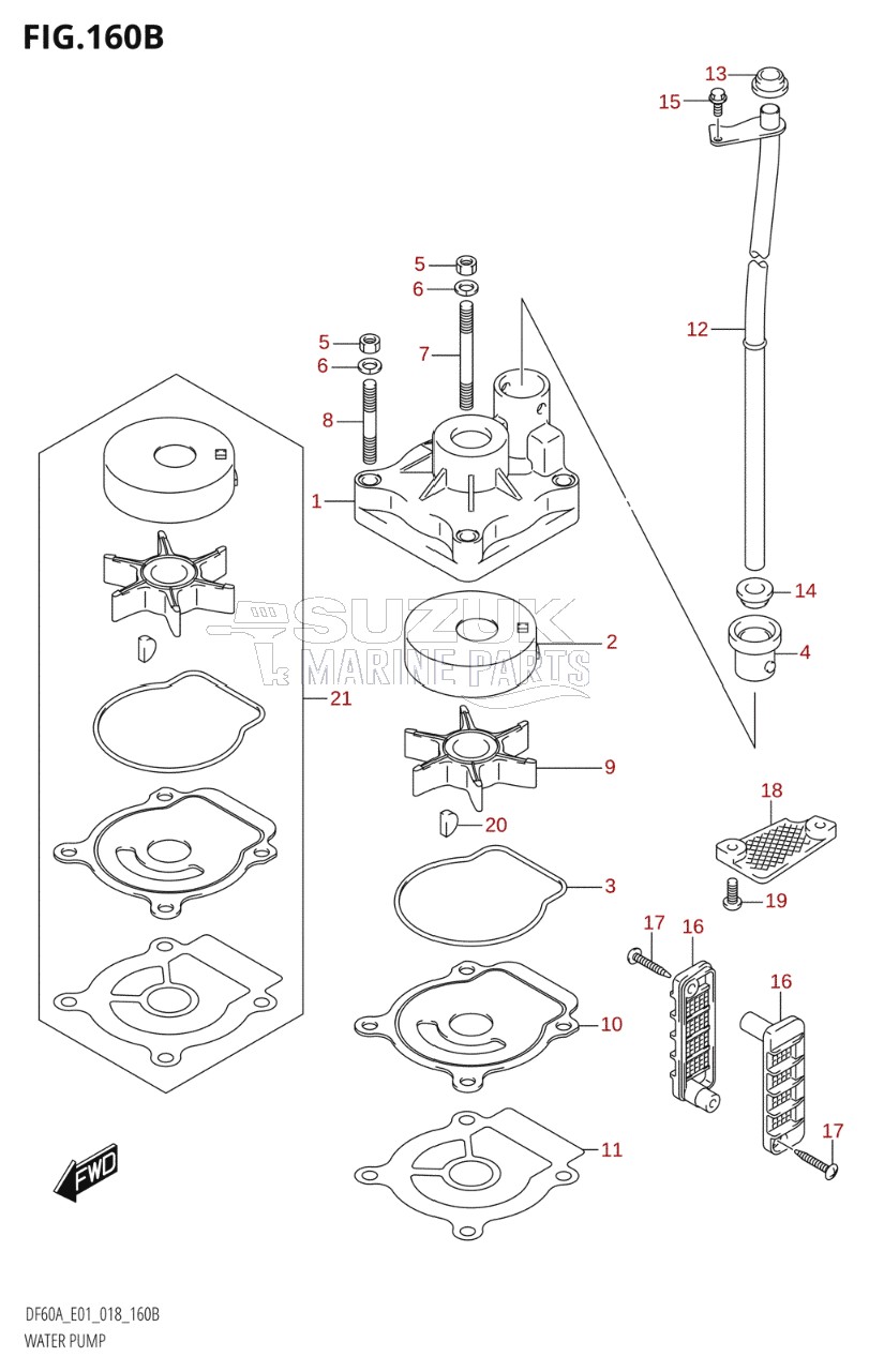 WATER PUMP (DF40AQH:E01,DF40ATH:E01,DF50ATH:E01)