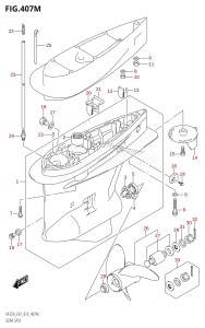 DF225Z From 22503Z-510001 (E01 E40)  2005 drawing GEAR CASE (DF250Z:E40)