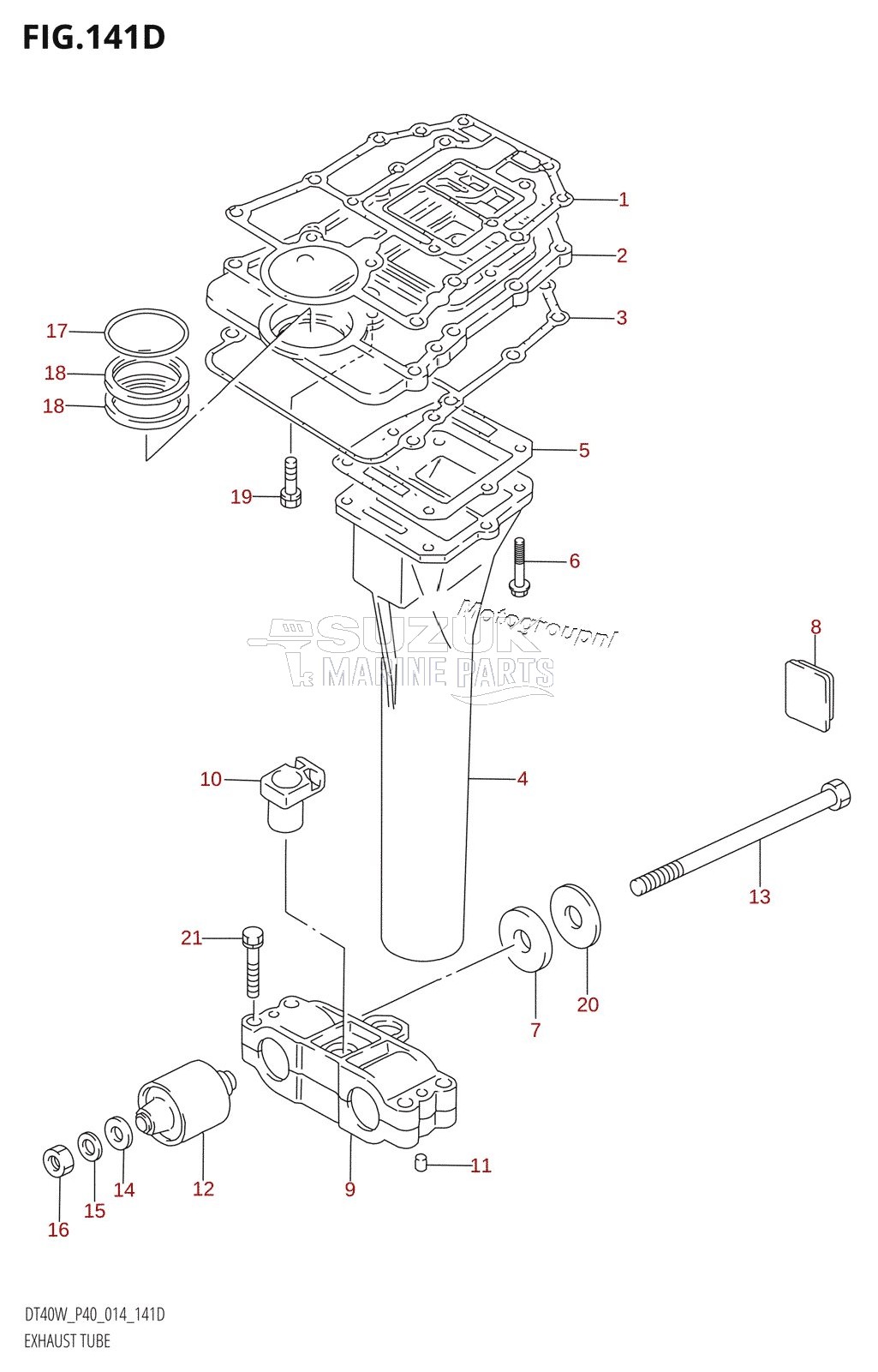 EXHAUST TUBE (DT40WR:P90)