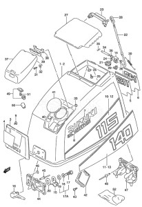 DT 140 drawing Engine Cover (1989 to 1994)