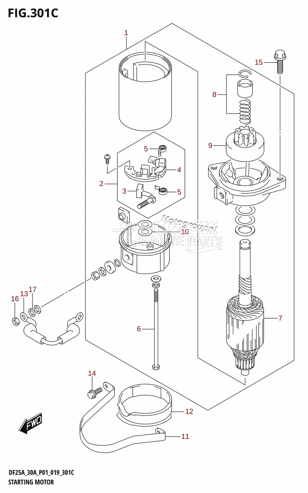 STARTING MOTOR (DF30A,DF30AR,DF30ATH,DF30AQ)