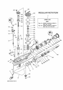 F115AETX drawing PROPELLER-HOUSING-AND-TRANSMISSION-1