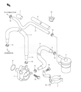 Outboard DF 90 drawing Fuel Pump (S/N 680685 & Older)