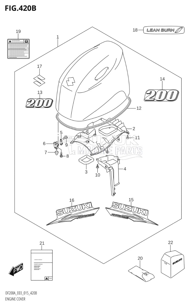 ENGINE COVER (DF200AT:E03)