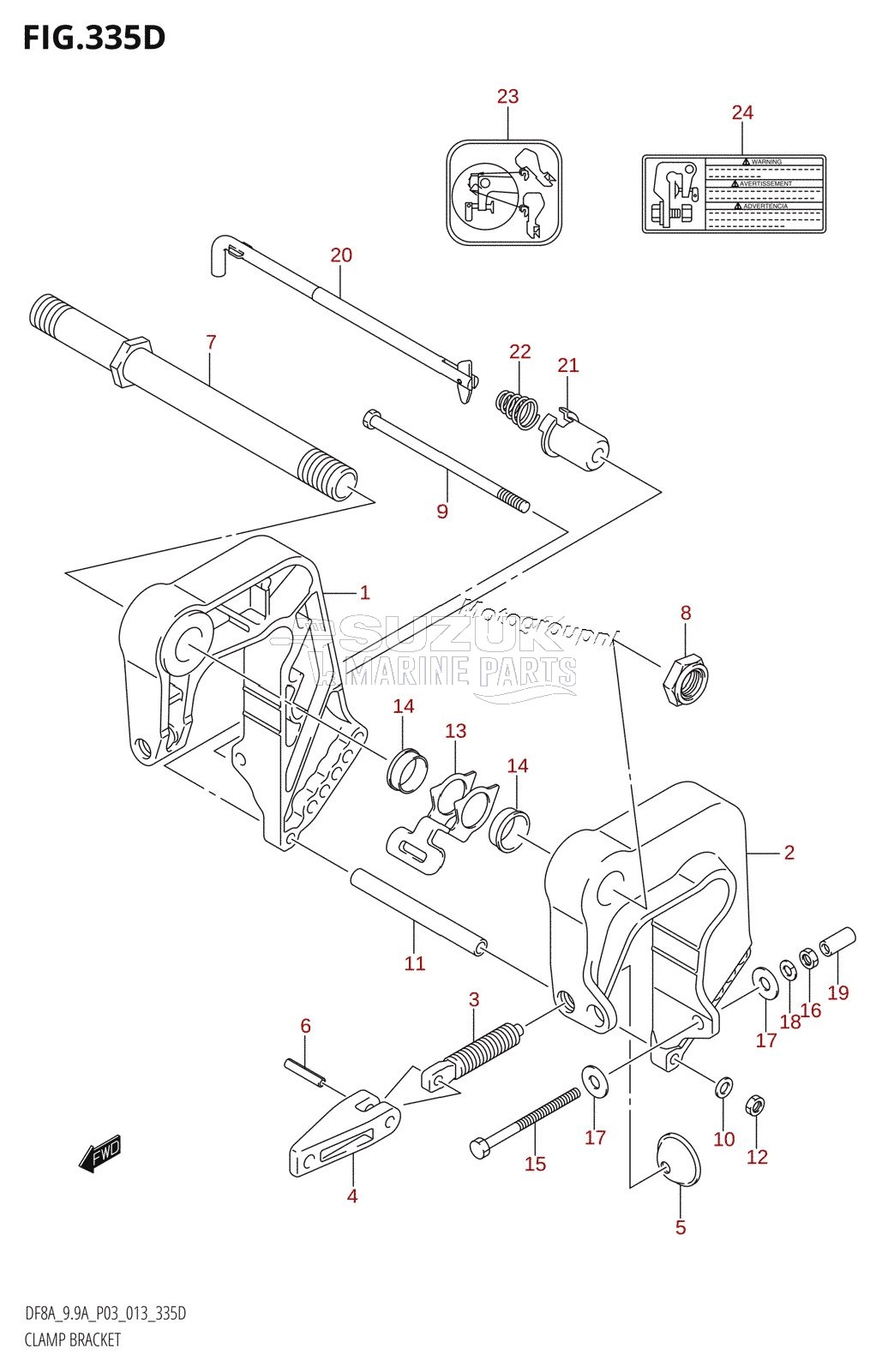 CLAMP BRACKET (DF9.9AR:P03)