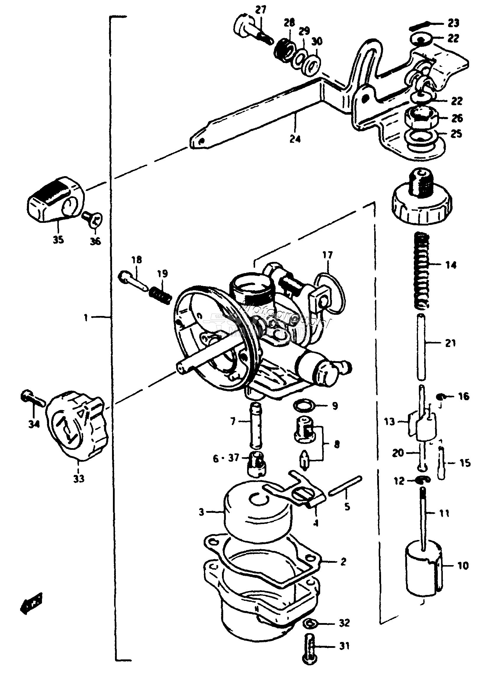 CARBURETOR (FROM E.NO.DT2C-13856)