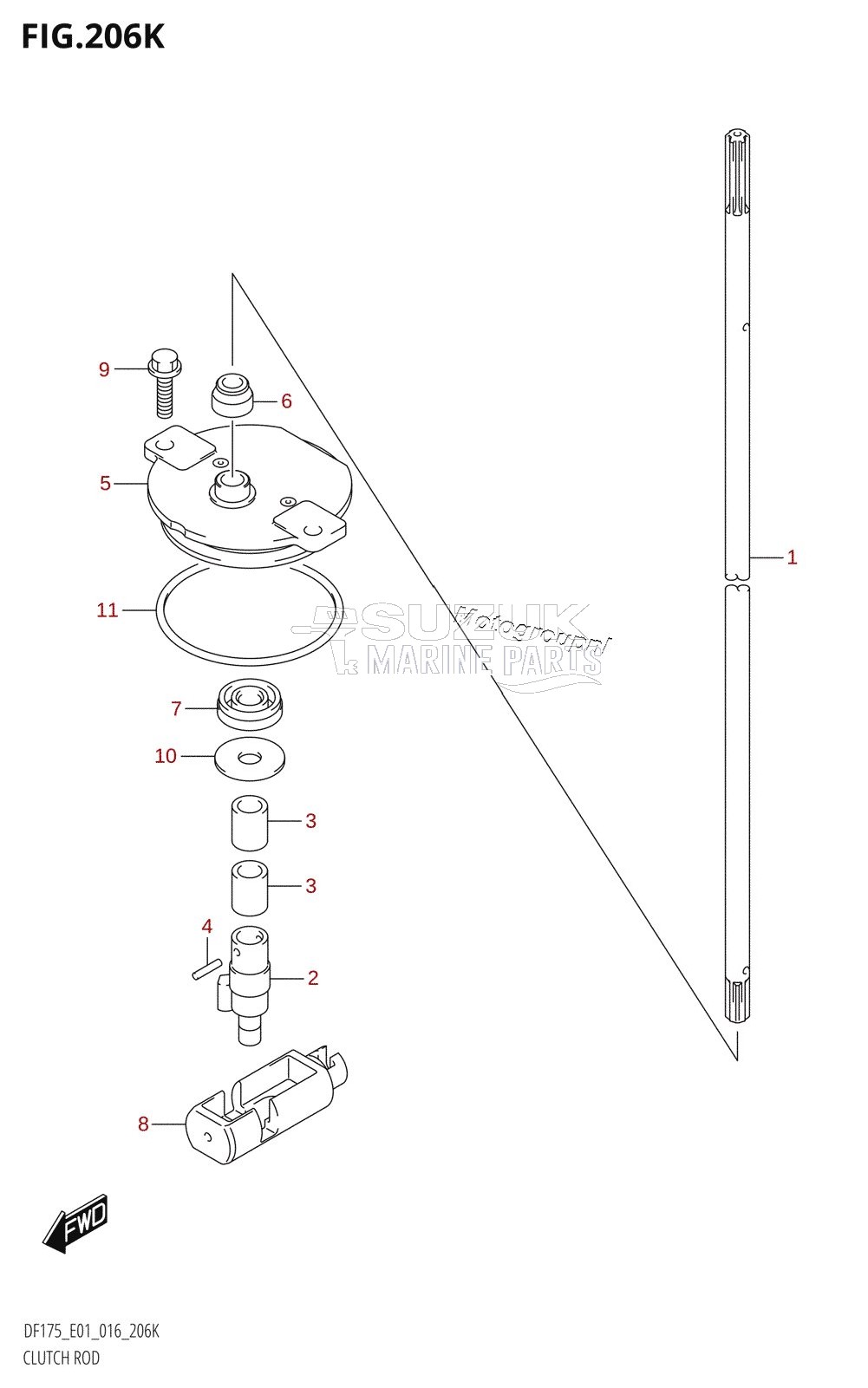 CLUTCH ROD (DF175T:E40)