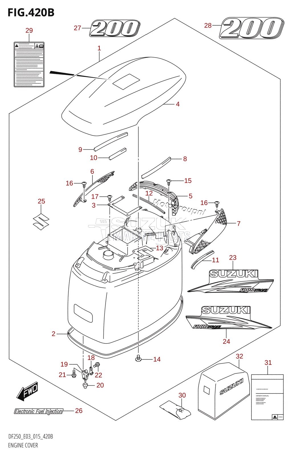 ENGINE COVER (DF200T:E03)