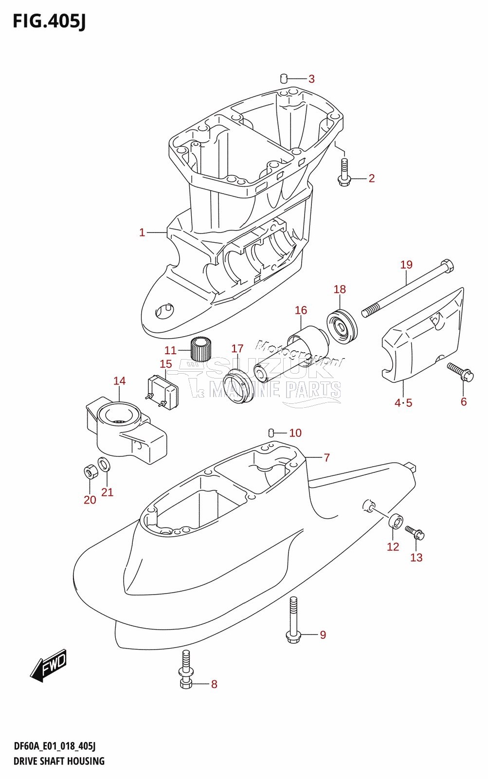 DRIVE SHAFT HOUSING (DF60AVTH:E01,DF60AVTH:E40)