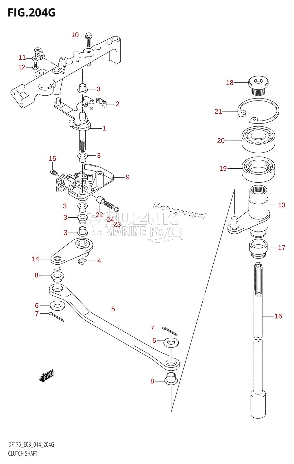 CLUTCH SHAFT (DF175Z:E03)