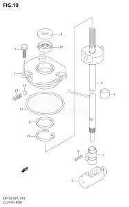 DF140 From 14001F-251001 (E01)  2002 drawing CLUTCH ROD