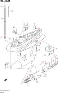 15002Z-110001 (2011) 150hp E01-Gen. Export 1 (DF150Z) DF150Z drawing GEAR CASE (DF150Z,DF175Z)